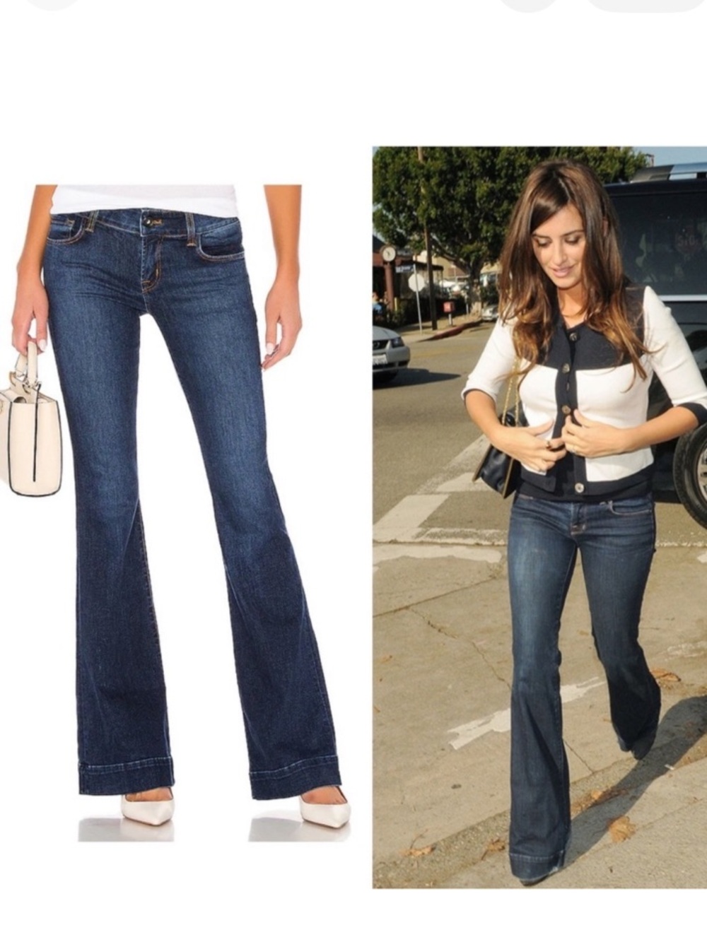 J Brand Lovestory Double Stretch Bellbottom Flare Jeans Size 27 inseam 33 inches